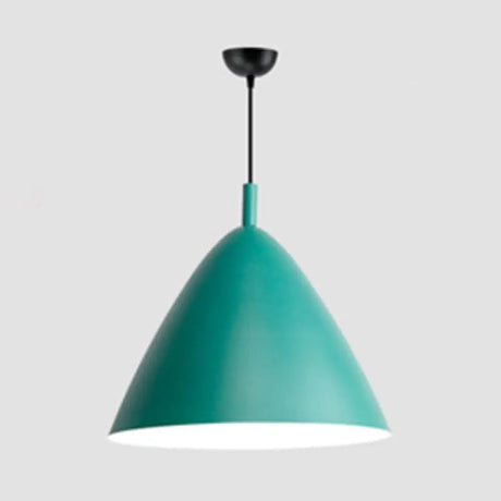 Nordic Candy Colored Pendant Pyramid Shade - 10.5/13/16 Inch Aluminum Hanging Light For Cafe Green