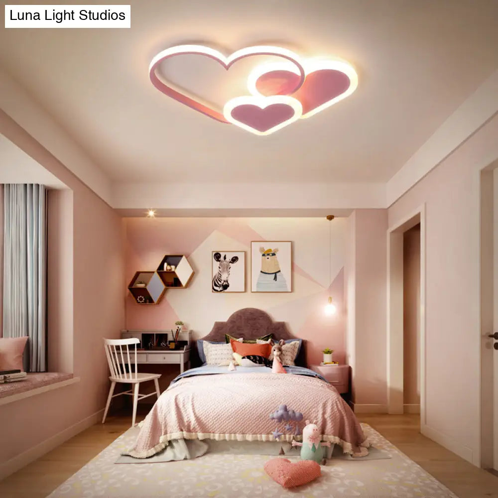 Nordic Cartoon Led Flush Mount Ceiling Lamp For Kids Bedroom