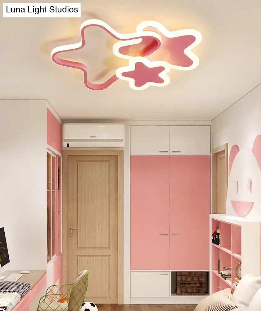 Nordic Cartoon Led Flush Mount Ceiling Lamp For Kids Bedroom