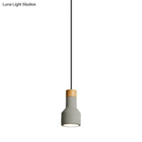 Nordic Ceiling Pendant Torch Shape Cement Light - Stylish One Hanging Fixture For Bedroom And Hotel