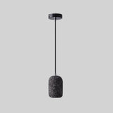 Nordic Cement Pendant Light - Single-Bulb Suspended Dining Room Fixture Black
