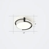 Nordic Circle Led Flush Mount Ceiling Light With Acrylic Diffuser Black / 12’ Warm