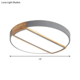 Nordic Circle Led Flush Mount Light - Acrylic Diffuser 12’/16’/19.5’ Width Ceiling Lamp In