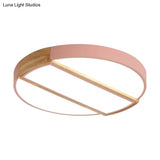 Nordic Circle Led Flush Mount Light - Acrylic Diffuser 12’/16’/19.5’ Width Ceiling Lamp In