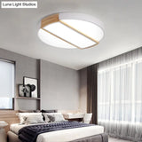Nordic Circle Led Flush Mount Light - Acrylic Diffuser 12/16/19.5 Width Ceiling Lamp In