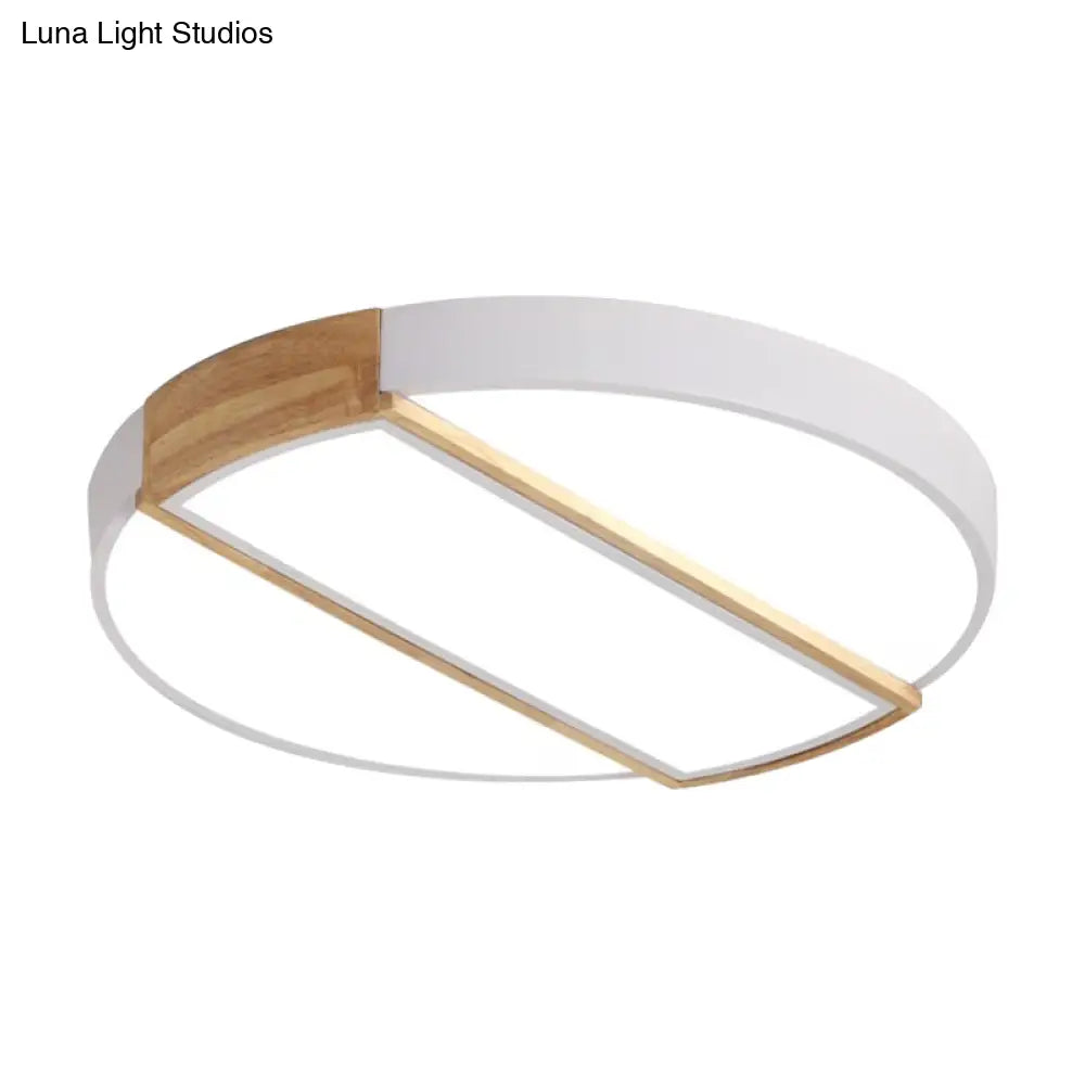 Nordic Circle Led Flush Mount Light - Acrylic Diffuser 12’/16’/19.5’ Width Ceiling Lamp In