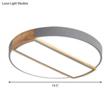 Nordic Circle Led Flush Mount Light - Acrylic Diffuser 12’/16’/19.5’ Width Ceiling Lamp In