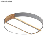 Nordic Circle Led Flush Mount Light - Acrylic Diffuser 12’/16’/19.5’ Width Ceiling Lamp In