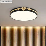 Nordic Circular Flush Lamp: Acrylic Led Bedroom Lighting In Elegant White/Black/Grey With Gold