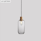 Nordic Clear Glass Jar Hanging Light Fixture For Bedroom - 1 Kit 5’/6’ Wide