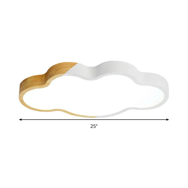 Nordic Cloud Shape Led Ceiling Light For Kids Bedroom - Acrylic Flush Mount Energy Saving