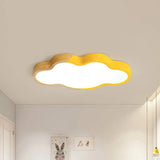 Nordic Cloud Shape Led Ceiling Light For Kid’s Bedroom - Acrylic Flush Mount Energy Saving Yellow