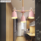 Nordic Contemporary Hanging Light - Cloth Shop Bucket Chandelier With Metal Frame (3 Lights)