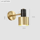Nordic Copper Bedroom Wall Lamp Creative Modern Minimalist Stair Corridor Porch Living Room Dining