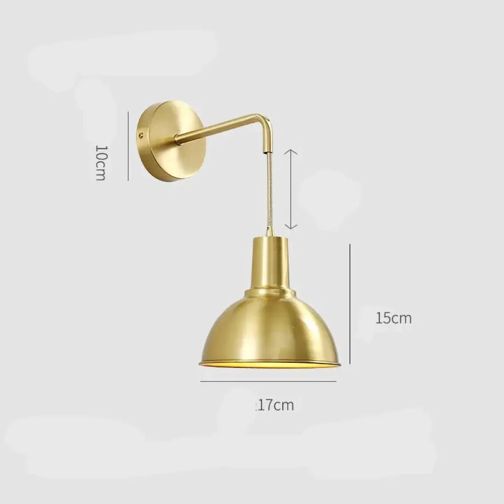 Nordic Copper Bedroom Wall Lamp Creative Modern Minimalist Stair Corridor Porch Living Room Dining
