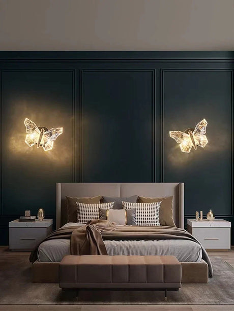 Nordic Creative Luxury Butterfly Wall Lamp For Bedroom Living Room Lighting Wall Lamp