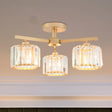 Nordic Crystal Semi Flush Mount Ceiling Light For Bedroom And Living Room - Cylindrical Shade 3/5 -