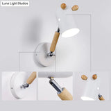 Nordic Deer Swing Arm Bedroom Wall Lamp With Metal Fixture And Bulb