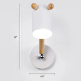 Nordic Deer Swing Arm Bedroom Wall Lamp With Metal Fixture And Bulb White