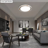 Nordic Dual Circle Led Ceiling Flush Light With Wood Arm - White/Green/Grey Thin Flushmount