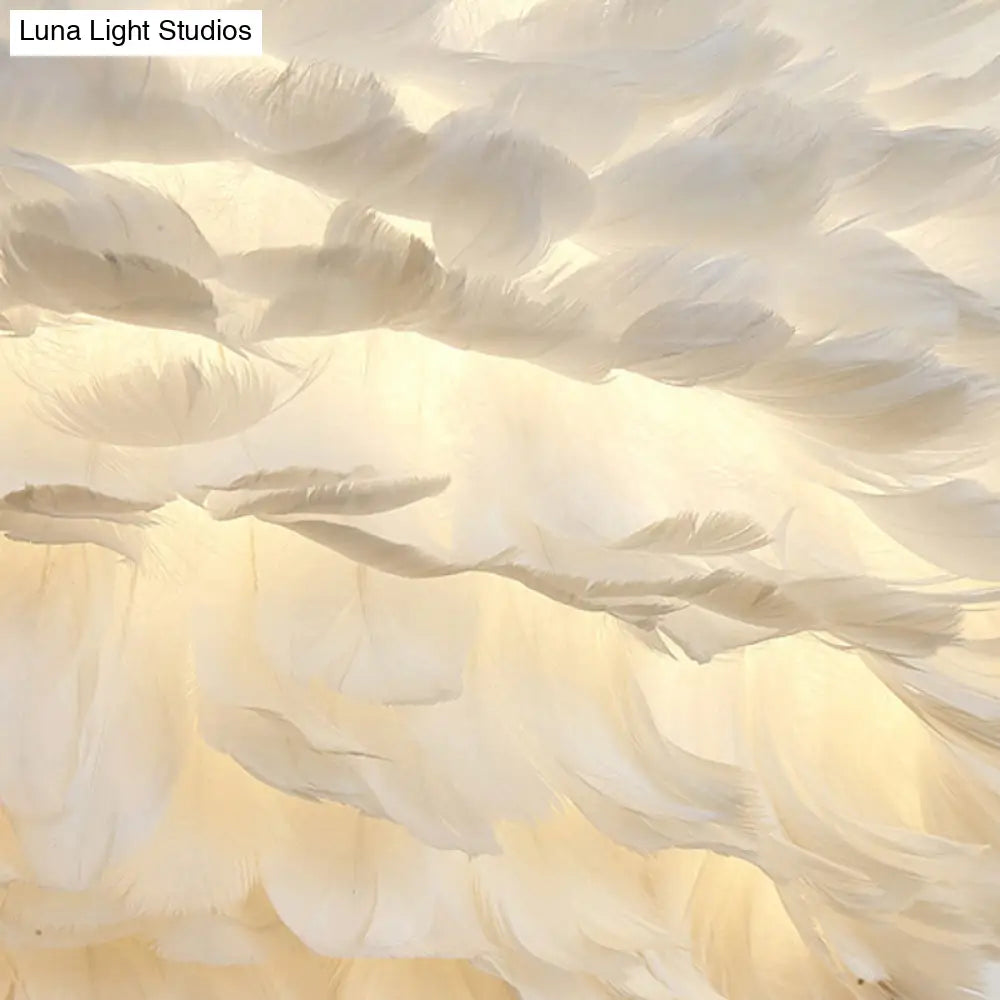 Nordic Feather Sconce Light - Romantic Wall Lamp For Bedroom