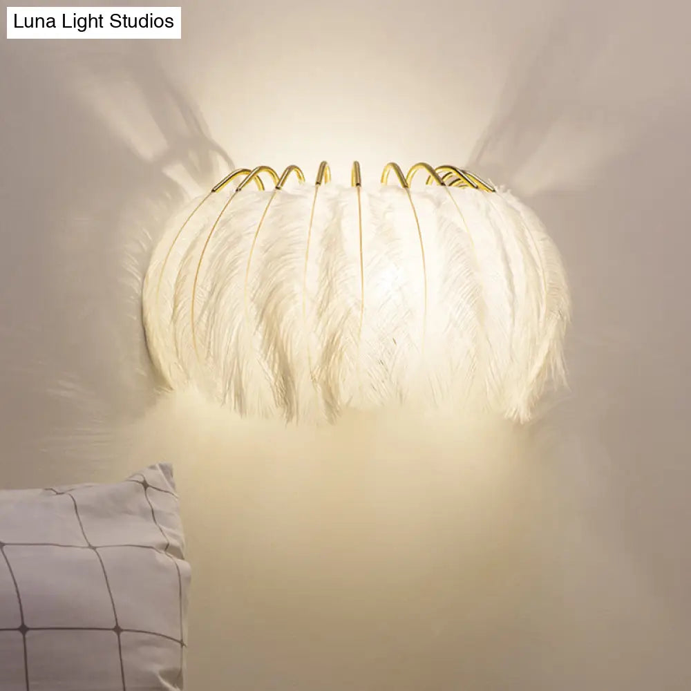 Nordic Feather Wall Sconce For Bedroom Ambient Lighting