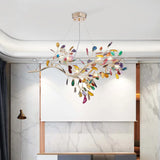 Nordic Firefly Chandelier Pendant Light With Colorful Agate And Led In Champagne For Living Room 9 /