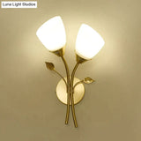 Nordic Flower Living Room Stairs Bedroom Bedside Copper Wall Lamp Copper Wall Lamps