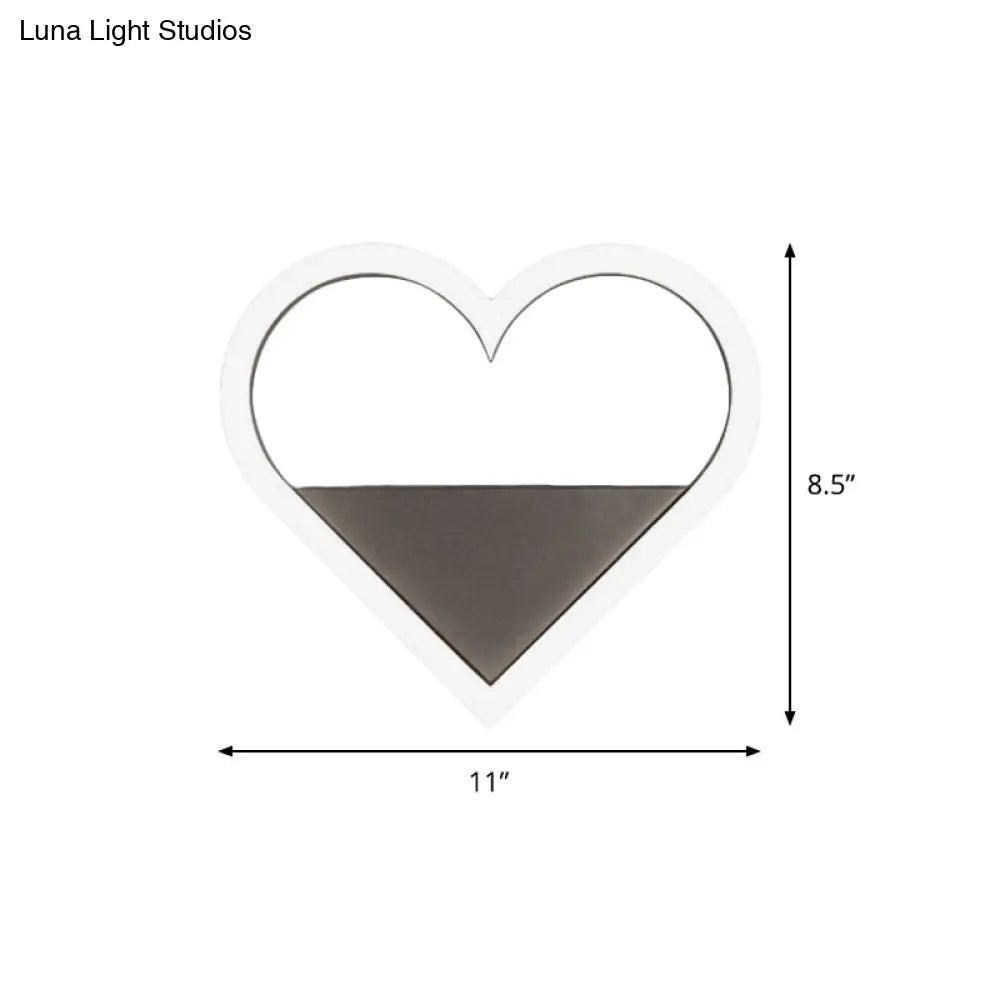 Nordic Flush Mount Wall Sconce With Led Light Coffee Heart Shape/Black Wifi Acrylic Shade And Elk