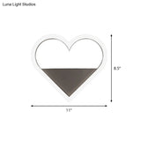 Nordic Flush Mount Wall Sconce With Led Light Coffee Heart Shape/Black Wifi Acrylic Shade And Elk