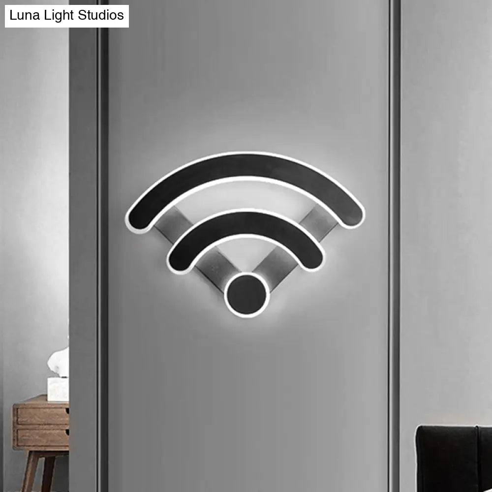 Nordic Flush Mount Wall Sconce With Led Light Coffee Heart Shape/Black Wifi Acrylic Shade And Elk