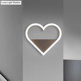Nordic Flush Mount Wall Sconce With Led Light Coffee Heart Shape/Black Wifi Acrylic Shade And Elk