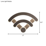 Nordic Flush Mount Wall Sconce With Led Light Coffee Heart Shape/Black Wifi Acrylic Shade And Elk