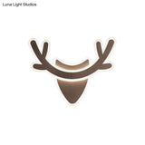Nordic Flush Mount Wall Sconce With Led Light Coffee Heart Shape/Black Wifi Acrylic Shade And Elk