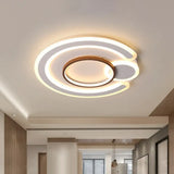 Nordic Geometric Led Flush Mount Acrylic Ceiling Light In Coffee For Living Room / 16.5 Warm