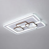 Nordic Geometric Led Flush Mount Acrylic Ceiling Light In Coffee For Living Room