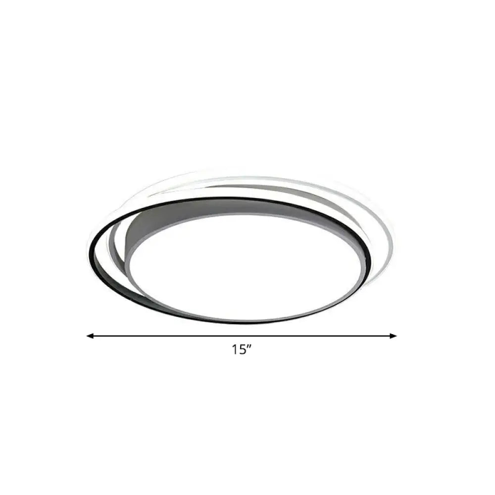 Nordic Geometric Led Flush Mount Ceiling Light With Acrylic Shade For Bedroom White / Remote