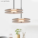 Nordic Glass Disc Pendant Light For Dining Room - Tan 1