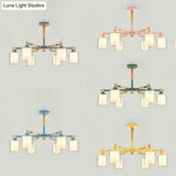 Nordic Glass Pendant Light Fixture With 6 Bulbs For Bedroom