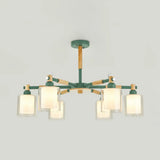 Nordic Glass Pendant Light Fixture With 6 Bulbs For Bedroom Green