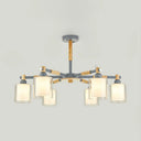 Nordic Glass Pendant Light Fixture With 6 Bulbs For Bedroom Grey