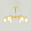 Nordic Glass Pendant Light Fixture With 6 Bulbs For Bedroom Yellow