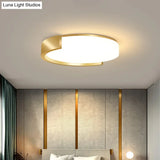 Nordic Gold Flush Mount Ceiling Light With Acrylic Shade
