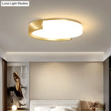 Nordic Gold Flush Mount Ceiling Light With Acrylic Shade