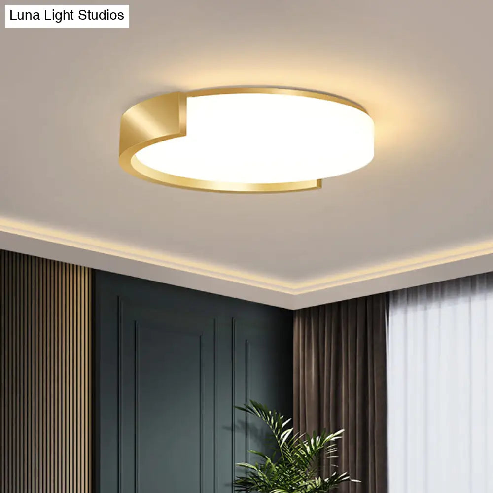 Nordic Gold Flush Mount Ceiling Light With Acrylic Shade / 21.5 Warm