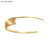 Nordic Gold Flush Mount Ceiling Light With Acrylic Shade