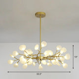 Nordic Gold Led Chandelier: Acrylic Branch Ceiling Lamp For Bedroom 45 /