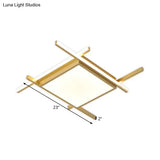 Nordic Gold Led Flush Mount Ceiling Light With Warm/White Glow - 18’/23’ Wide