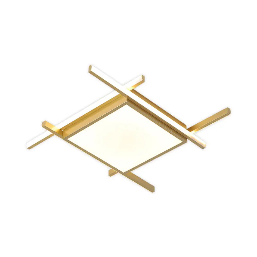 Nordic Gold Led Flush Mount Ceiling Light With Warm/White Glow - 18/23 Wide