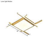 Nordic Gold Led Flush Mount Ceiling Light With Warm/White Glow - 18’/23’ Wide
